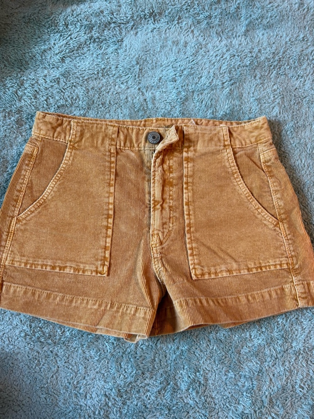 American Eagle Outfitters High-Rise Corduroy Shorts in Tan